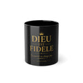 Mug Noir “Dieu est Fidèle” – Sa Parole ne Change Pas | Nzaou Claude