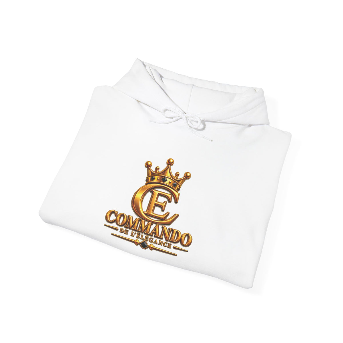ELEGANCE COMMANDO™ Unisex Hoodie – Premium Gold Crown Graphic