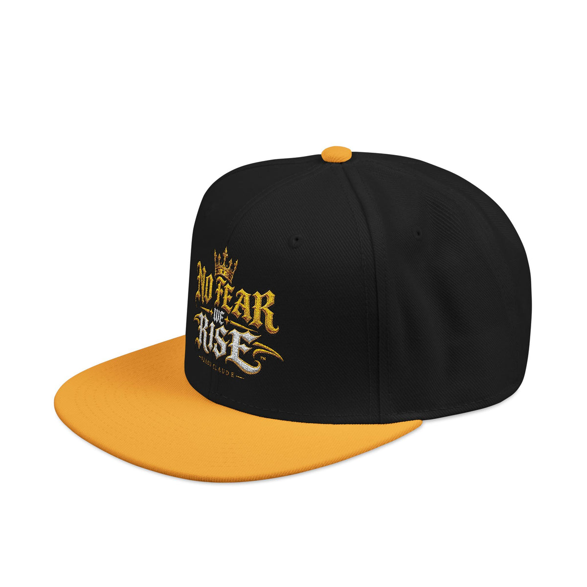 NO FEAR WE RISE™ Embroidered Snapback Cap – Nzaou Claude | Motivational Streetwear