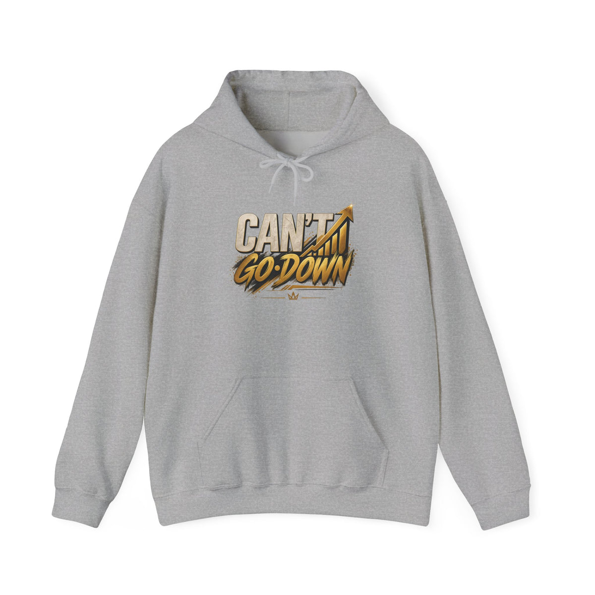 Can't Go Down Hoodie – Retro Gold Graphic Pullover