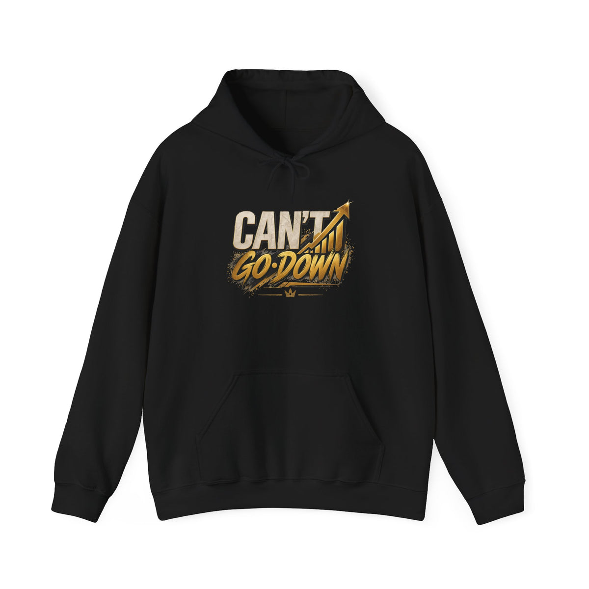 Can't Go Down Hoodie – Retro Gold Graphic Pullover
