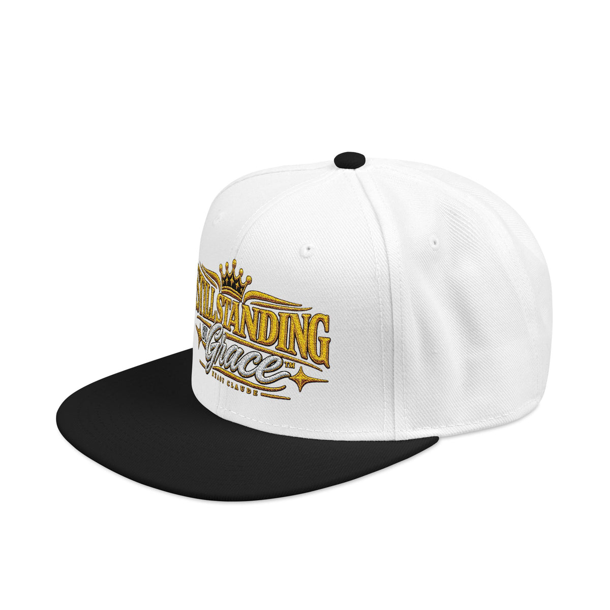 STILL STANDING BY GRACE™ Embroidered Snapback Cap – Nzaou Claude | Premium Faith Streetwear