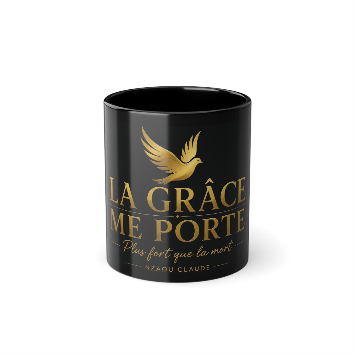 Black Mug "Grace Carries Me" — Stronger Than Death | Nzaou Claude