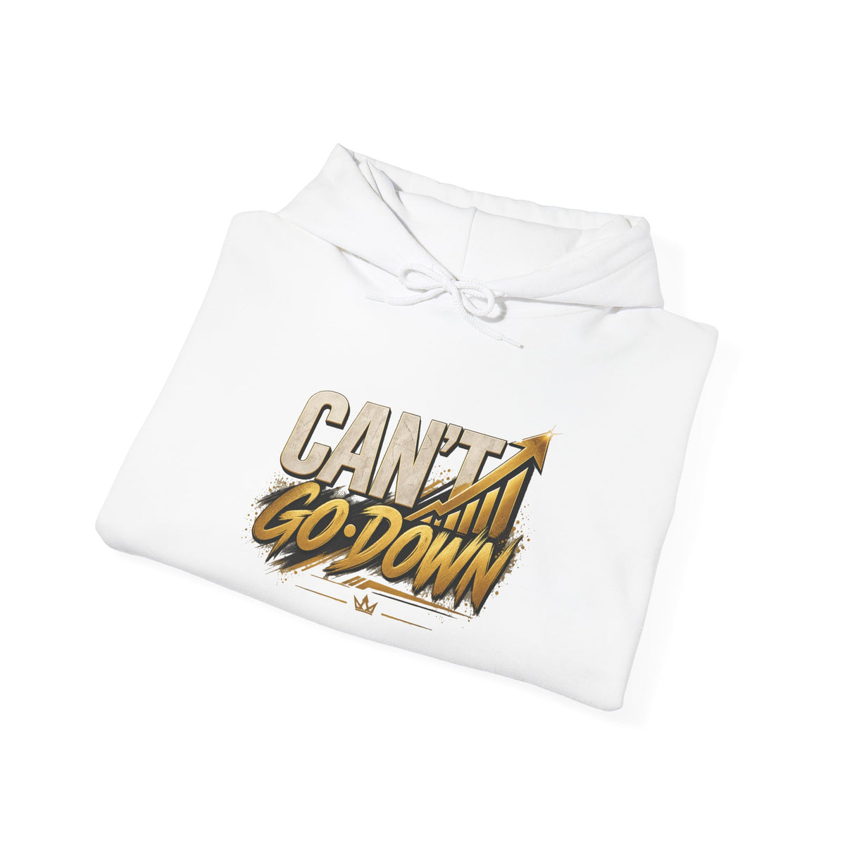 Can't Go Down Hoodie – Retro Gold Graphic Pullover