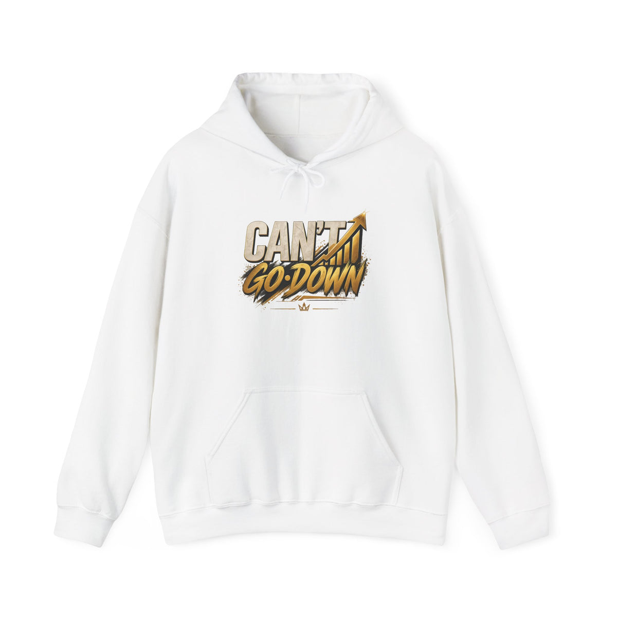 Can't Go Down Hoodie – Retro Gold Graphic Pullover