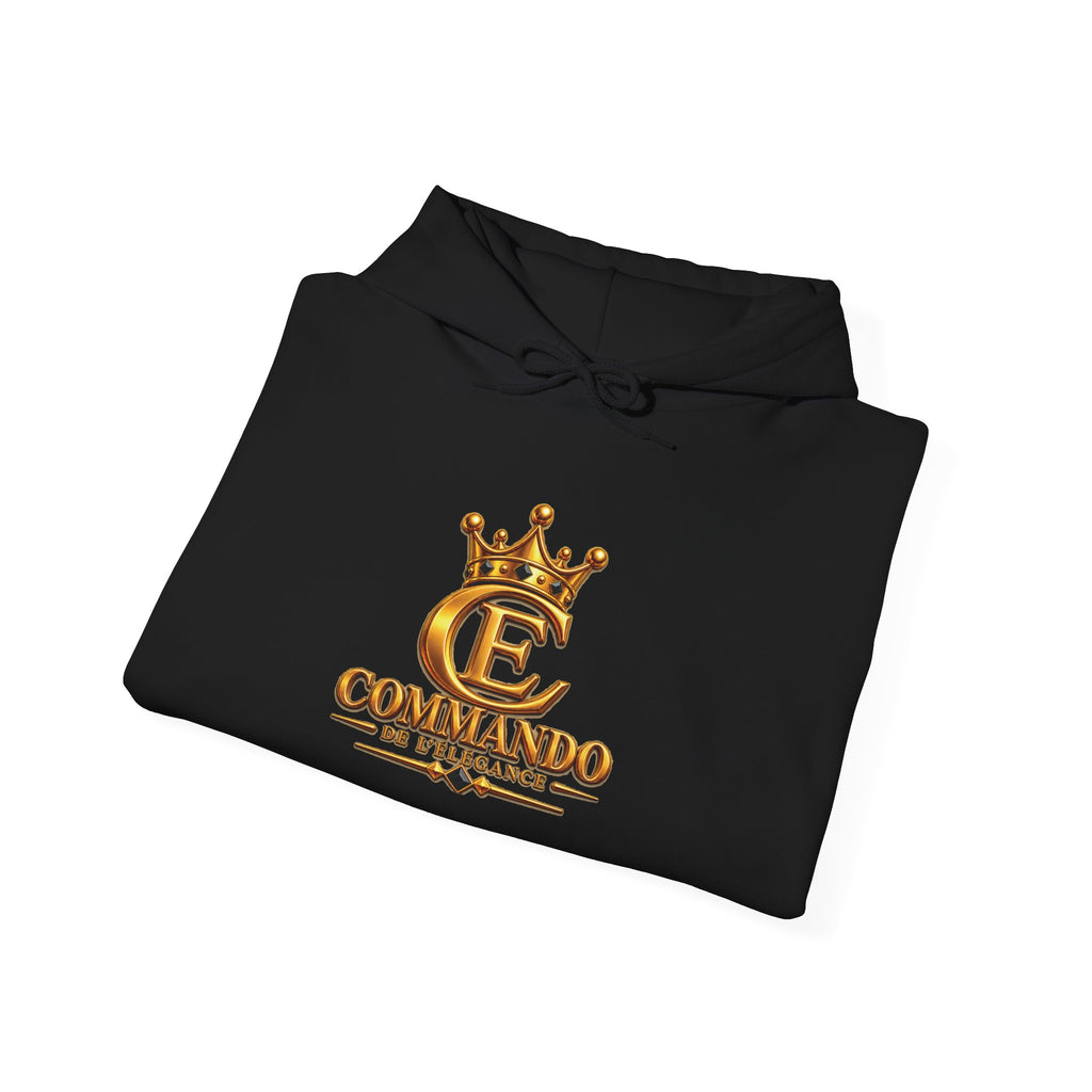 ELEGANCE COMMANDO™ Unisex Hoodie – Premium Gold Crown Graphic