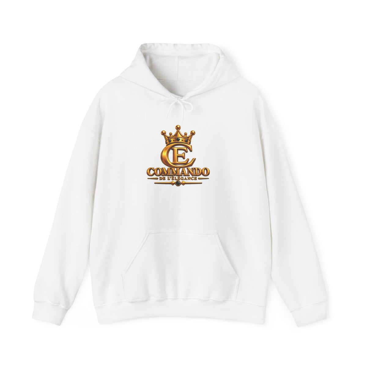 ELEGANCE COMMANDO™ Unisex Hoodie – Premium Gold Crown Graphic