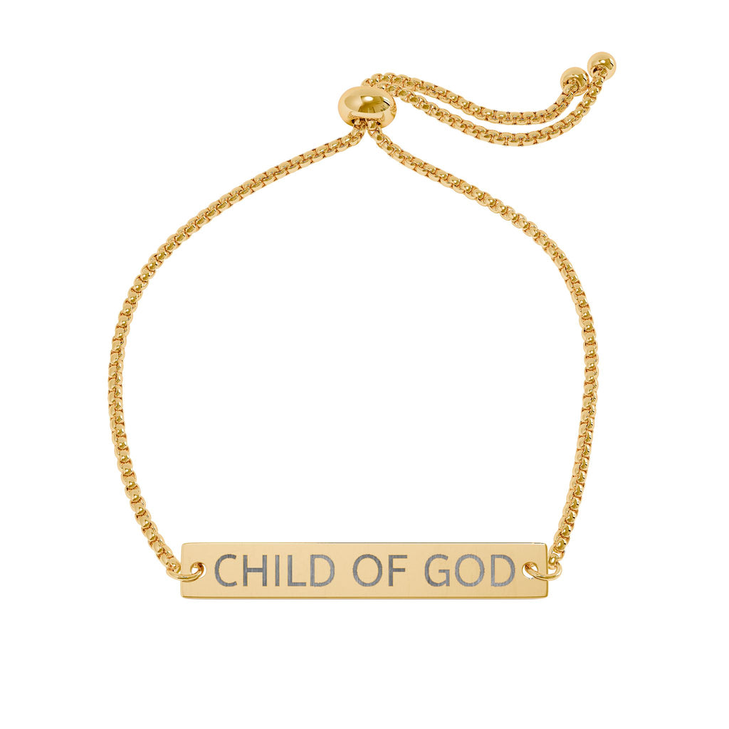 CHILD OF GOD — 18K Gold PVD Engraved Bracelet | Nzaou Claude