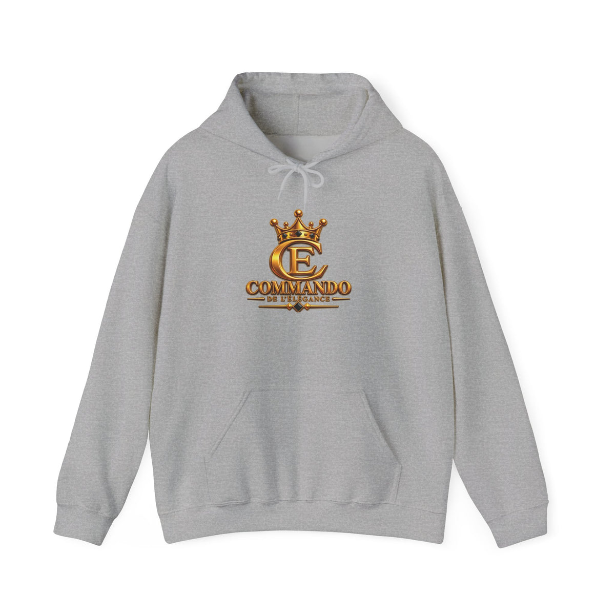 ELEGANCE COMMANDO™ Unisex Hoodie – Premium Gold Crown Graphic