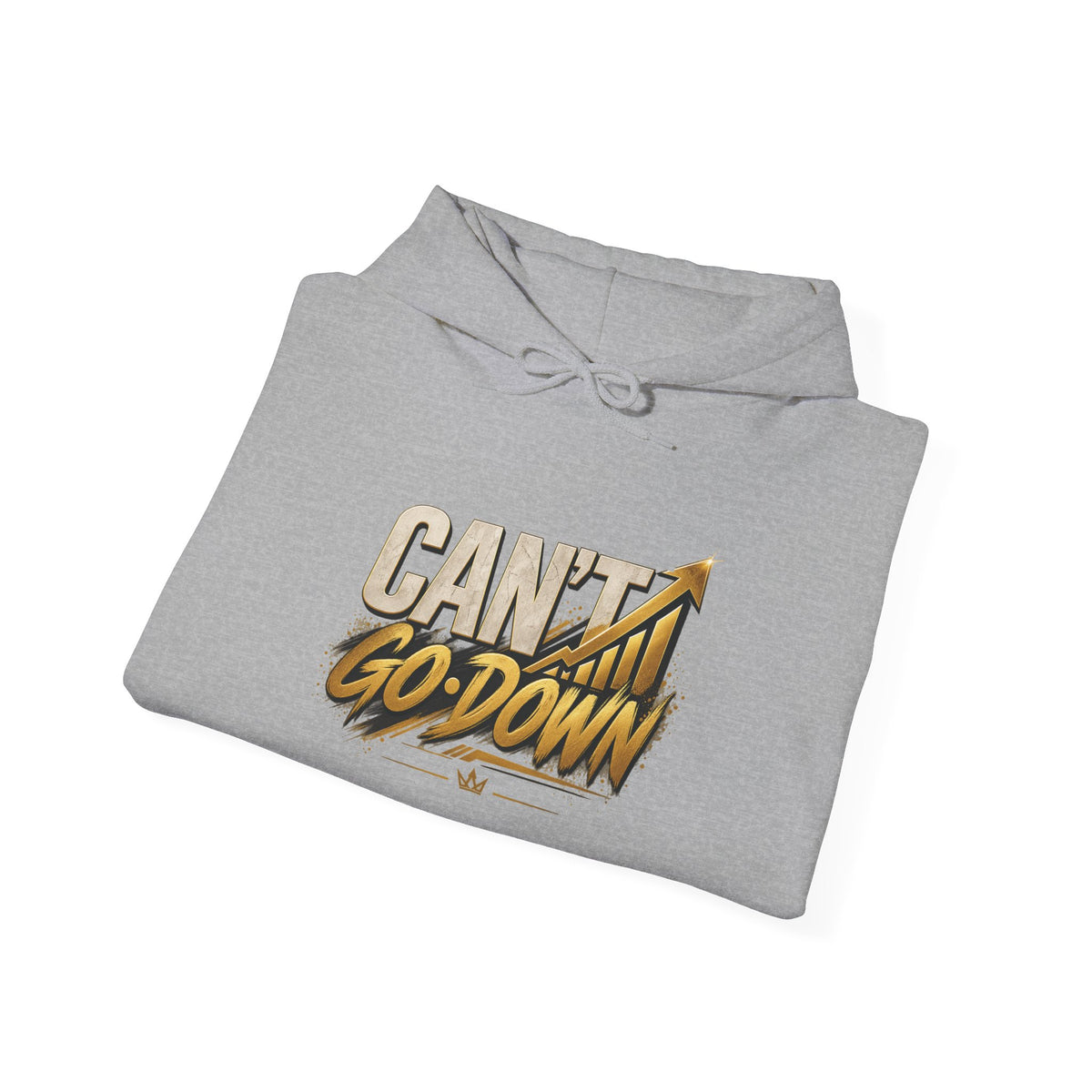 Can't Go Down Hoodie – Retro Gold Graphic Pullover