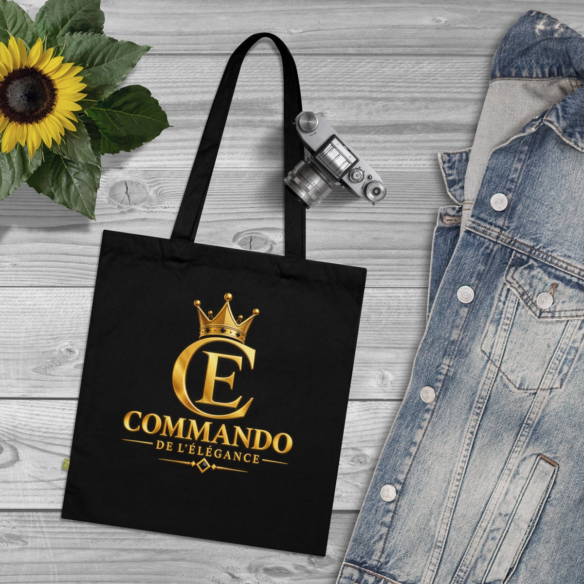 ELEGANCE COMMANDO — Black Tote Bag | Nzaou Claude