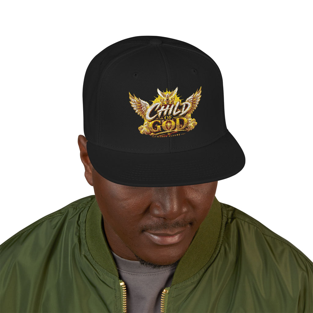 CHILD OF GOD — Embroidered Snapback Cap – Nzaou Claude | Premium Christian Streetwear